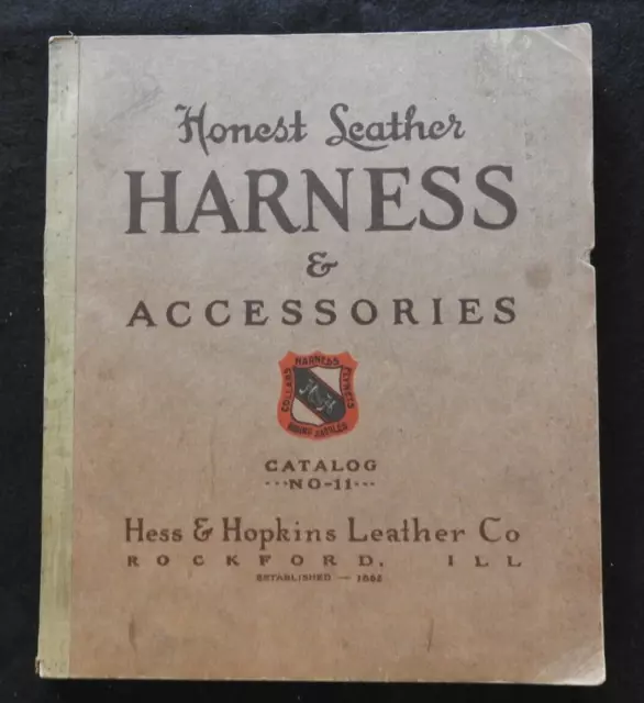 Original 1909 Hess & Hopkins Leder Co.Katalog Nicht 11 Saddles Spurs Rockford Il