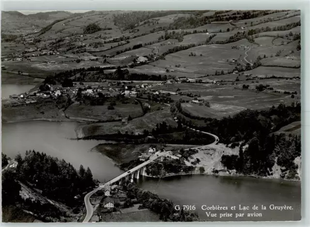 10397832 - Corbières Fliegeraufnahme Lac de la Gruyere Freiburg / Fribourg FR