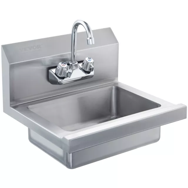 VEVOR Wall Mount NSF Hand Wash Sink Commercial Utility Sink Stainless Steel