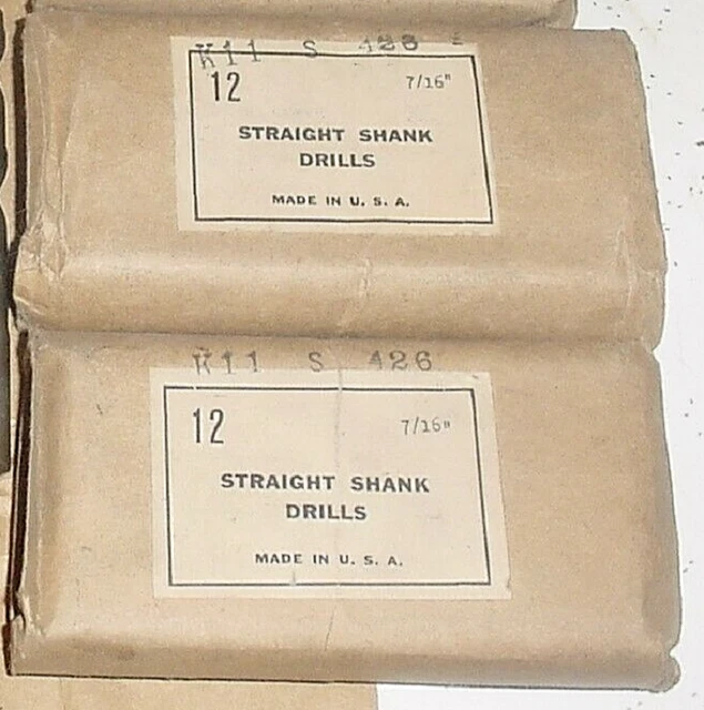 NEW NOS 24 Piece Lot 7/16” Straight Shank Twist Drill Bits 4 11/16" Length USA