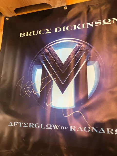 Bruce Dickinson - Iron Maiden - Banner (8x1m) con autógrafo ORIGINAL - Único