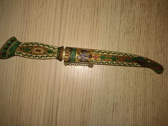 Tagliacarte Aquila Doppia Testa Pavone Bronzo Greco Raro