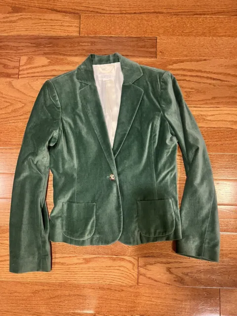 Barneys New York Green Velvet Jacket Sz 40 Made in Italy Medium  St Patricks Day