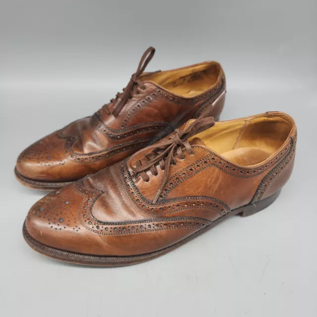 VINTAGE POLO RALPH Lauren Men’s Dress Shoes Brown Leather 10 Made In ...