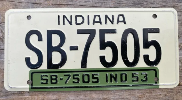 1953  Indiana Wheaties metal bicycle license plate cereal premium