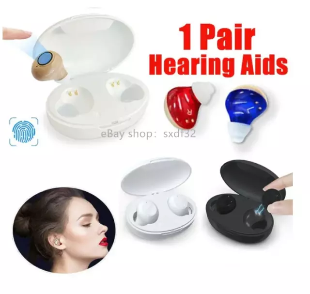 1 Pair Invisible Rechargeable In Ear Digital Hearing Device Sound Amplifier Aids