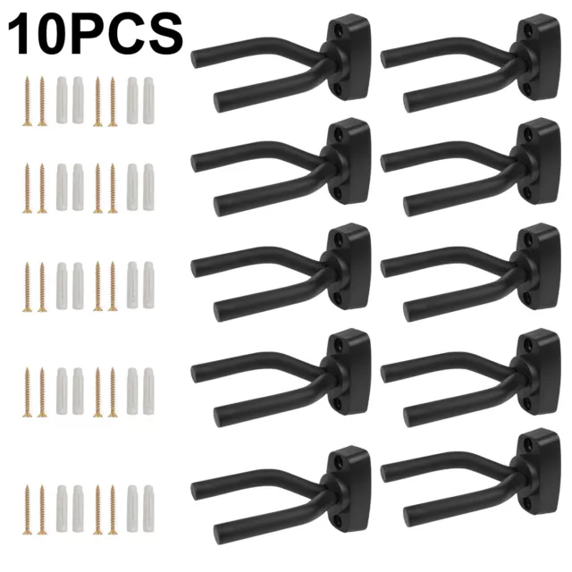 10 Pack Electric Guitar Hangers Hook Holder Wall Mount Display Instrument USA