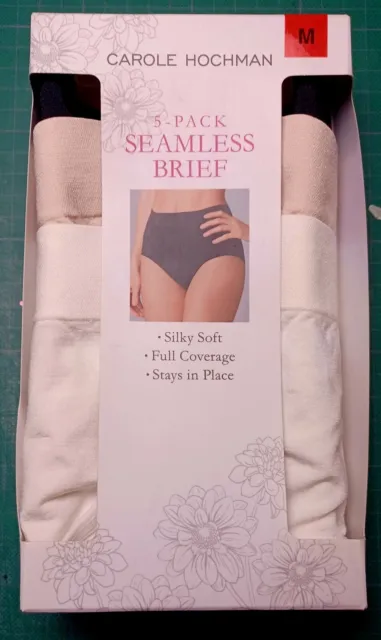 CAROLE HOCHMAN WOMENS Seamless Brief Soft Full Coverage Multicolor 5 Pack  NEW OP $19.97 - PicClick