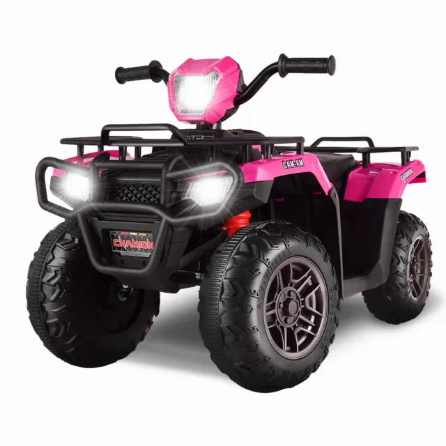 12V Kids Ride On ATV Electric 4-Wheeler Quad 2 Speeds w/ MP3 & Headlights Rose