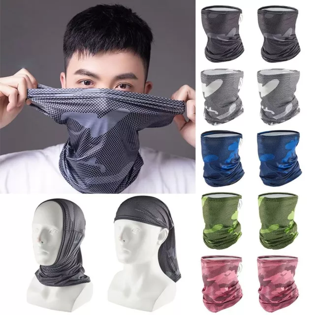 Ice Silk Fishing Sports Half Mask Printed Cycling Face Mask  Outdoor Sports
