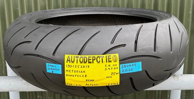 190/55ZR17 METZELER ROADTEC Z8 75W Partworn Motorcycle Rear tyre (M1420 ...