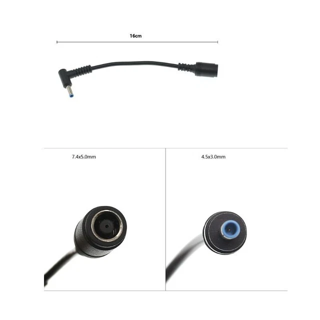 LAPTOP ADAPTER CABLE 7.4x5.0mm Female to 4.5x3.0mm Male Tip Converter