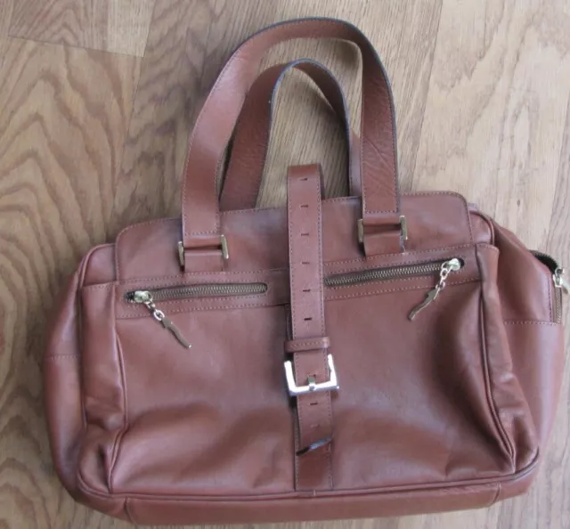 ELEGANCE Paris  - schöne  Damentasche Handtasche Tasche Leder Braun Stauwunder!!