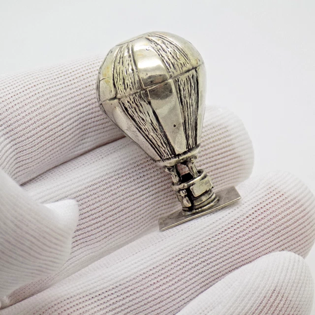 Vintage Italian Handmade Genuine Silver Dollhouse Hot Air Balloon Miniature 2