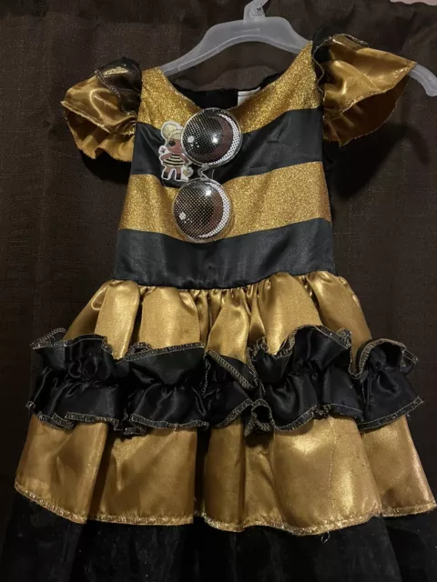 LOL SURPRISE QUEEN BEE GIRLS COSTUME DRESS SIZE 4-6 Kids & Glasses