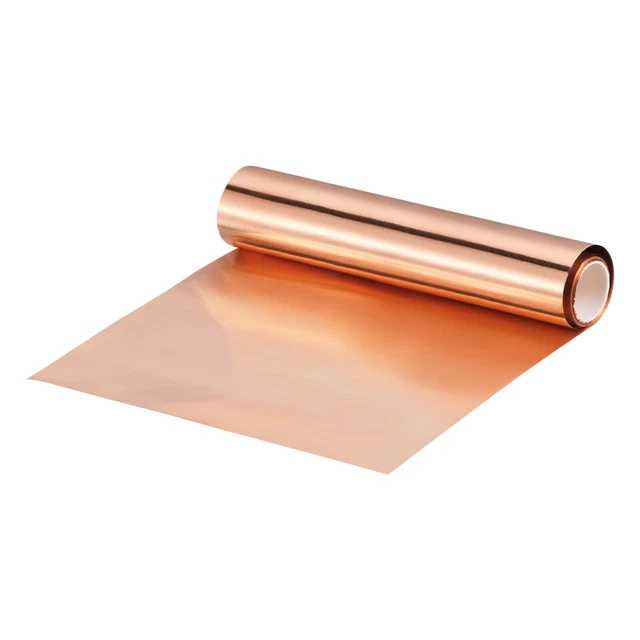 Rollo de hoja de cobre 3500x100x0,03 mm tira intermitente de cobre puro placa de papel de aluminio metálico