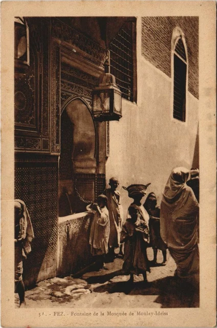 CPA AK FEZ Fountain of the Mosque Moulay-idriss MOROC (24297)