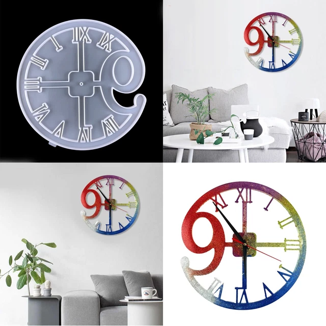 Silikon Römische Wanduhr Harz Epoxy Form Gießform Home Decor Zeiger Set Handwerk