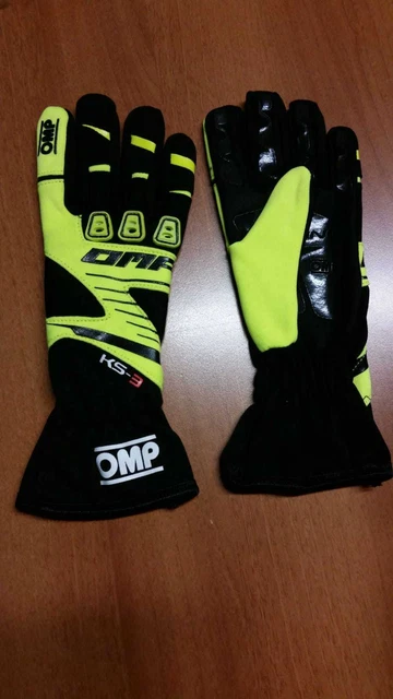 Gants Kart OMP KS-3 Jaune Fluo Adulte et Bébé - Karting Gants Yellow
