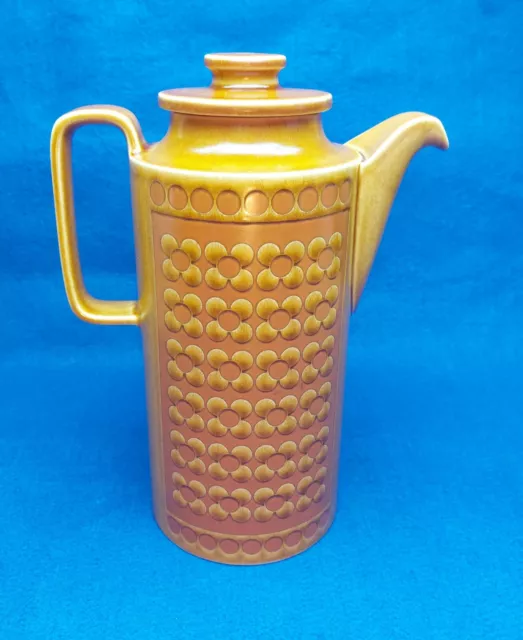 Large Hornsea Saffron Coffee Pot/Vase, Rare 1970's Iconic Vintage Retro Brown
