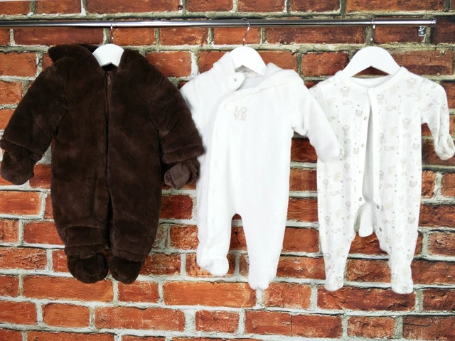 GIRLS BABY BUNDLE AGE 0-3 MTHS MOTHERCARE etc PRAMSUIT BABYGROWS FLUFFY  62CM