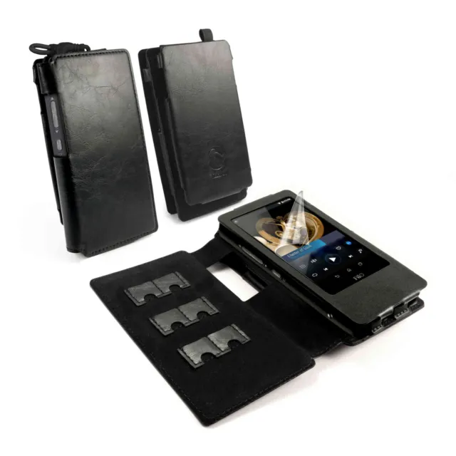 TUFF LUV Faux Leather Case Cover for FiiO X7 / X7 ii & E12 Amp - MP3- Black