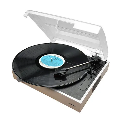 mbeat Wooden Style USB Turntable Recorder - Vinyl to MP3 Built-in Stereo Speaker