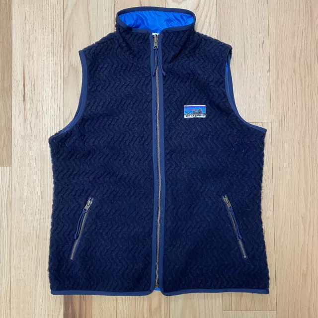 Used Patagonia Womens Woolie Worn Wear Fleece Reversible Vest Size Medium