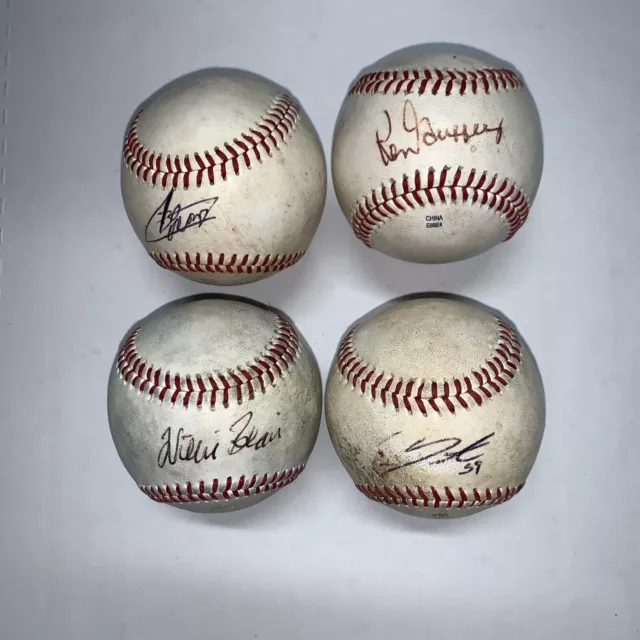 Official Midwest League Baseball Game Used Signed Lot Of 4 Balls