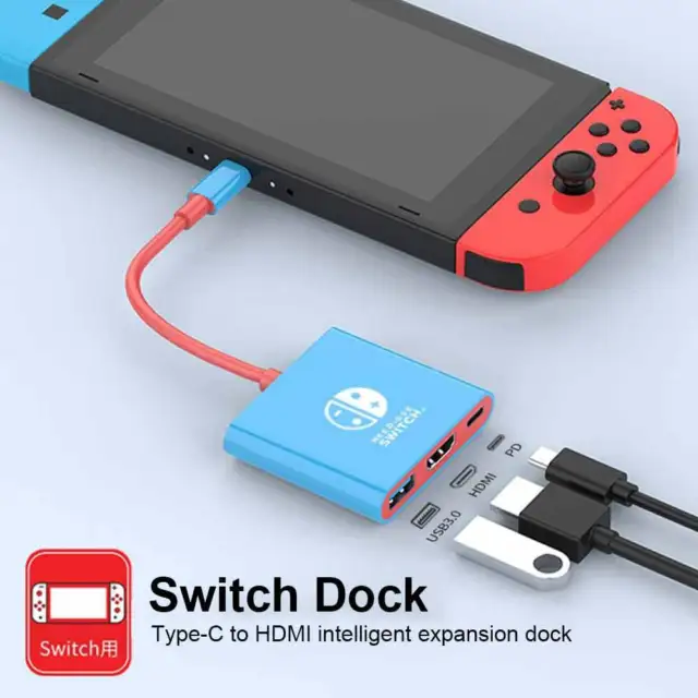 Portable Nintendo Switch Docking Station Type C Hub with HDMI and USB 3.0 Gaming