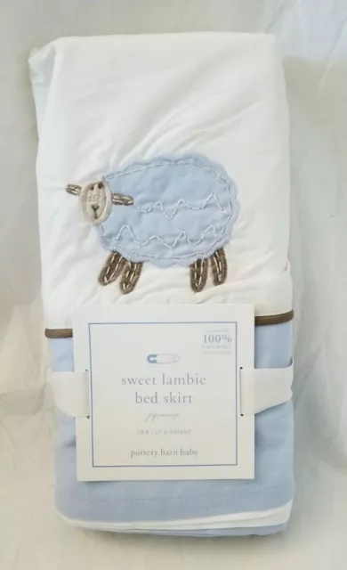 Pottery Barn Kids 100% Organic Cotton Fiber Sweet Lambie Crib Bed Skirt NIP