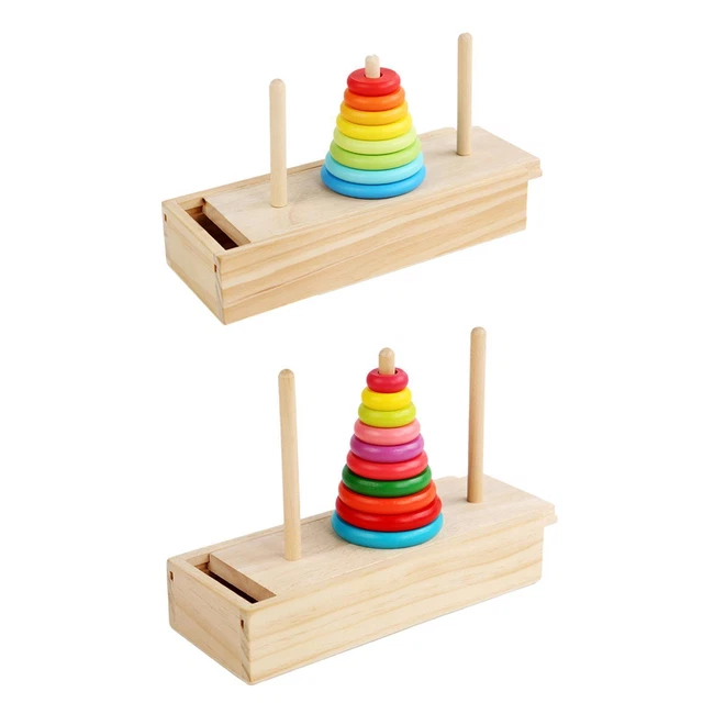 Wooden Stacking Tower Birthday Gift Stack Sorting Toy for Baby Boys Girls Kids