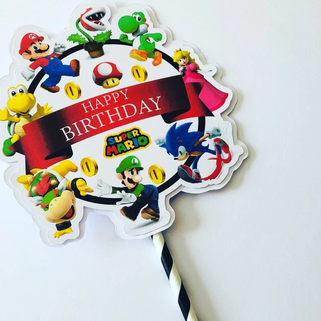 Sabhat Bro SUPER SMASH BROS Mario Bros Cake Topper Birthday Party Cake Decorations ...
