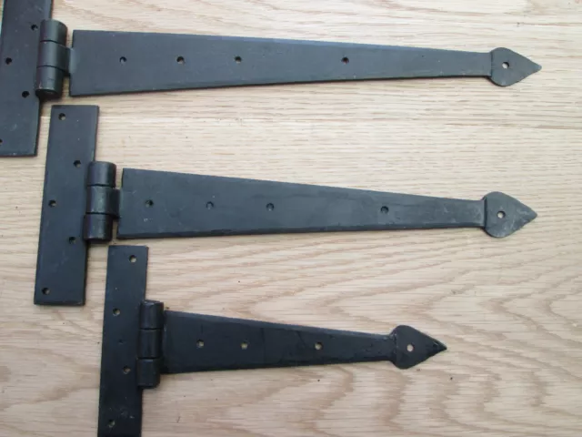 1 PAIR Hand Forged Tee T hinge ARROW HEAD Wrought iron Blacksmith Gate Door 3
