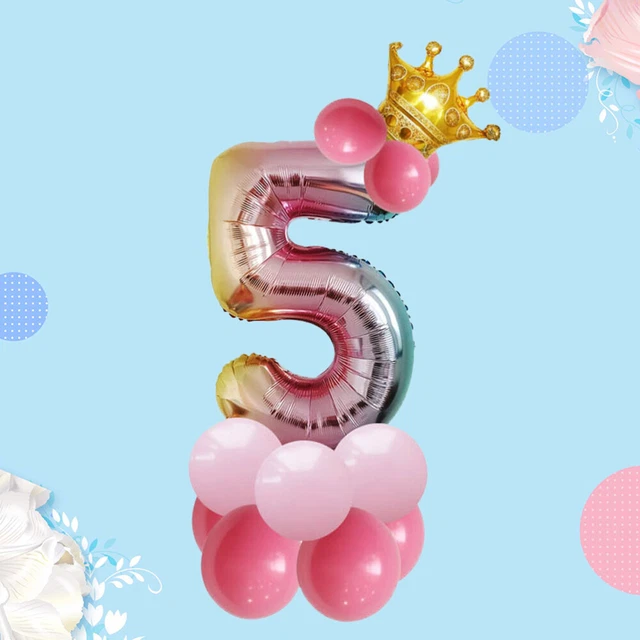Sfumatura 32 pollici Digital Crown bambini pellicola alluminio palloncino pull abito bambino T
