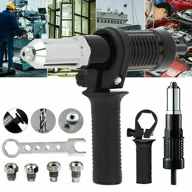 Electric Rivet Nut Gun Cordless Drill Pop Adapter Riveting Riveter Insert Kit