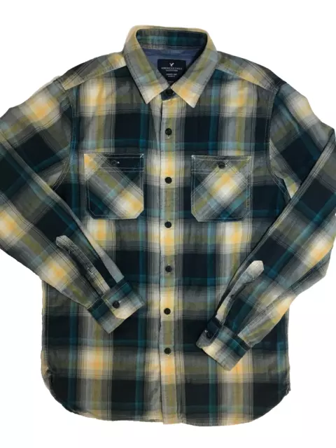 American Eagle Men's Small Seriously Soft Men’s Button-Down Shirt Long Sleeve S