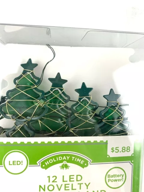 New ! Holiday Time 3 Function 12 LED Novelty Icon Garland Light Set X-Mas Tree