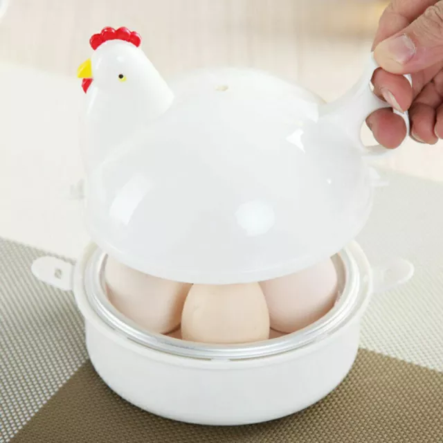 Chicken Microwave Egg Cooker Poacher Boiler Boil Steamer Kitchen Tool 4 Eggs