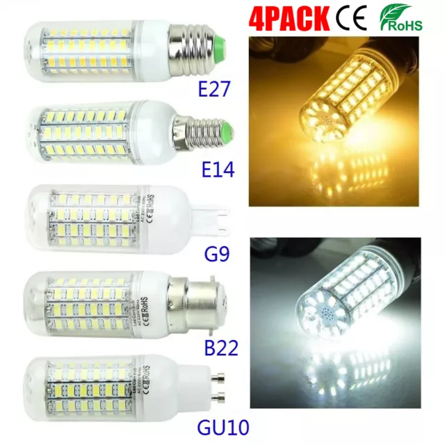 4X E27 B22 GU10 E14 G9 SMD5730 7W-30W 220V LED Corn Bulb Lamp Leuchte Glühbirne