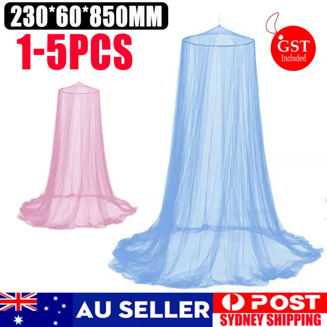 UP 5pcs Double Single Queen Canopy Bed Curtain Dome Stopping Mosquito Net Midges