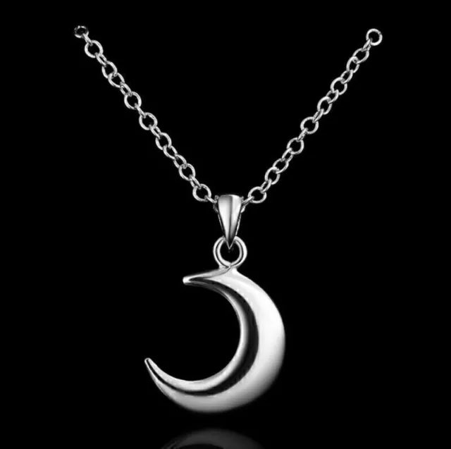 Silver jewelry chain necklace with pendant birthday gift moon star Y1LOVE