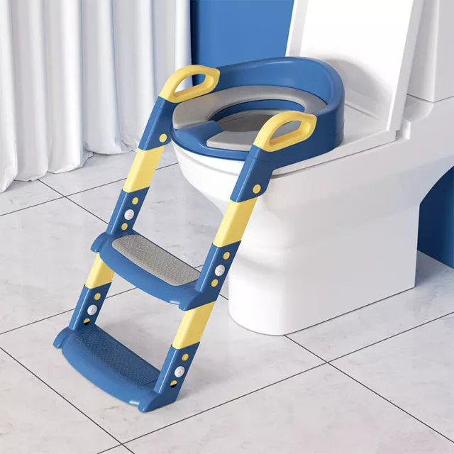 Toilettentrainer WC Sitz Kissengriff Toilettensitz Kinder mit Treppe Faltbar