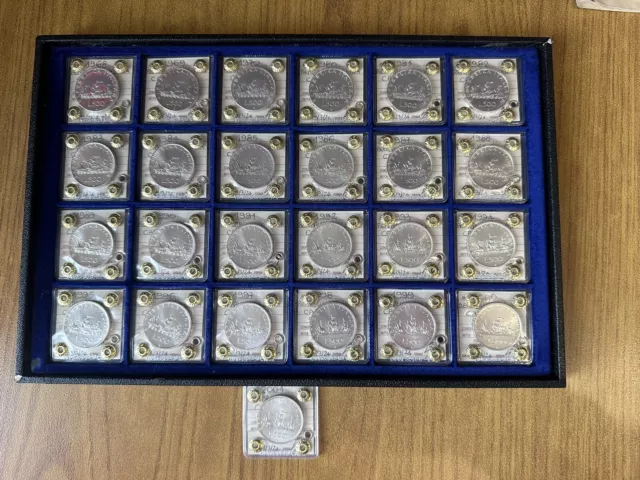 Republic Italian Series 25 Coins Livres 500 Caravelle 1968 - 2001 Sealed FDC