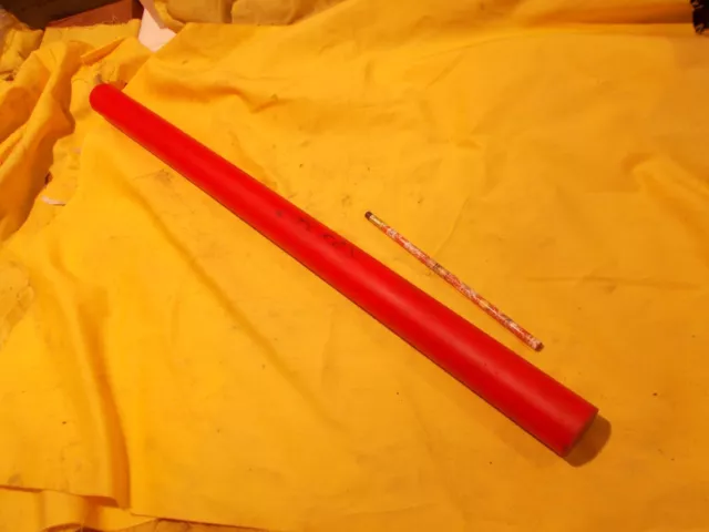 RED POLYURETHANE ROD plastic round bar stock 1-1/2" OD x 25" LONG