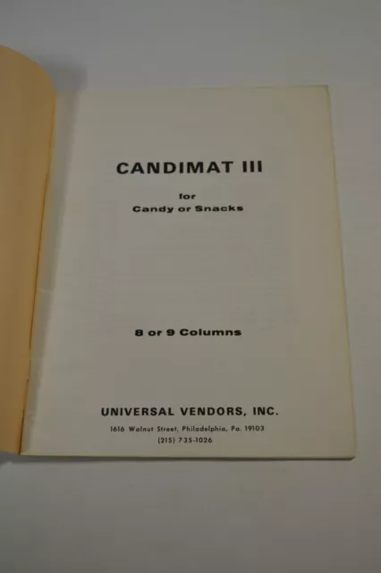 Candimat III 8 or 9 Columns Vending Machine Service Manual - 052423JENON-28 3