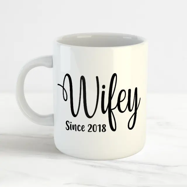 Personalised Wifey Since Mug, Wife Wedding Coffee Mug Tea Cup, Wedding Gift