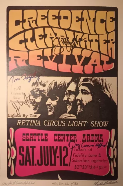 CCR Poster 11x17in 1969 Reproduction RP CREEDENCE CLEARWATER REVIVAL CONCERT