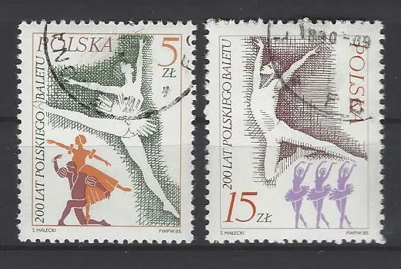 Briefmarken Polen Ballett Polnisches Volksballett