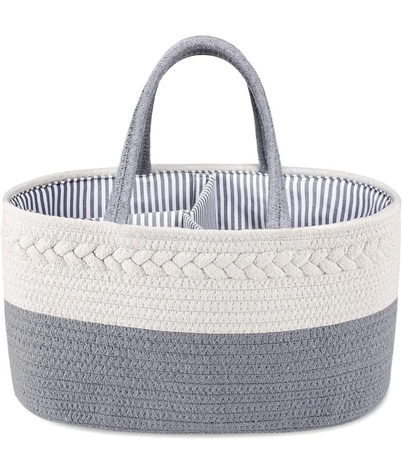 Baby Diaper Caddy, Nursery Storage Bin and Car Organizer for Diapers and Baby 